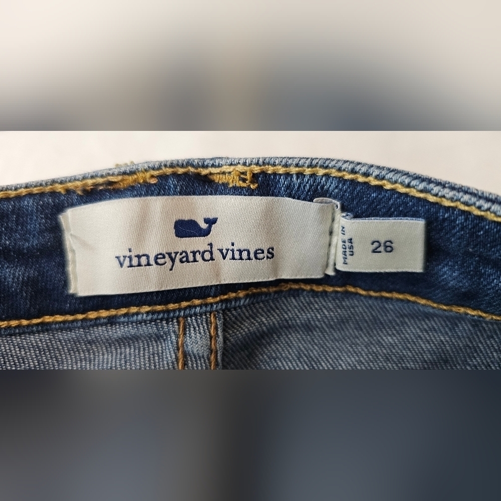 EUC Vineyard Vines Dark Wash Denim Mini Skirt Size 26. USA - Picture 3 of 8
